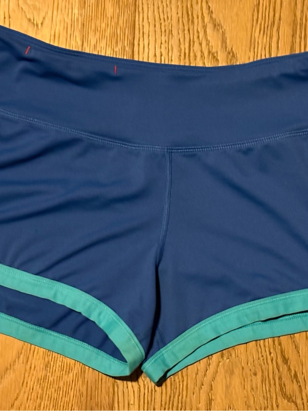 Women's Navy Athletic Shorts with Teal Trim